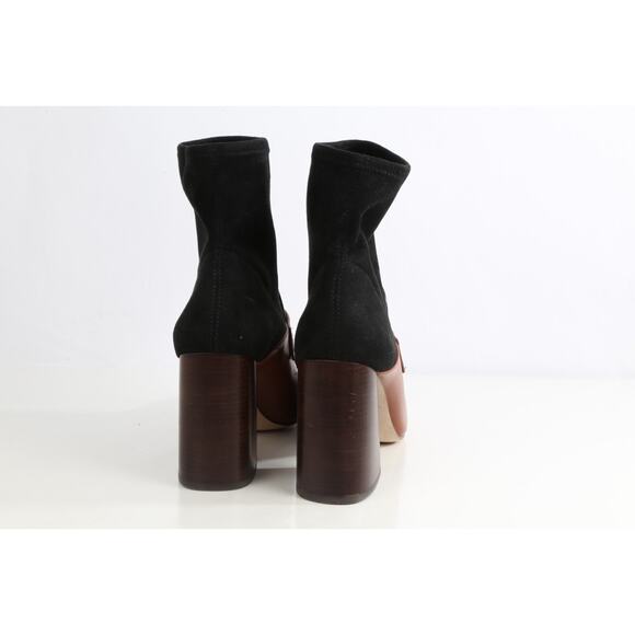 Louise et Cie Izel Bootie Black Leather Heeled Sock Loafer Stretch Boots 40 - Picture 9 of 16